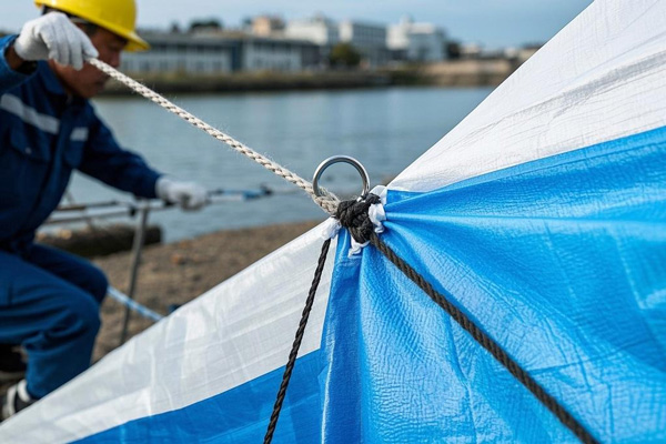 Flood control waterproof tarpaulin used for water containment and prevention