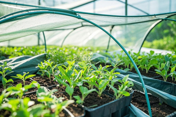 Flower seedling insulation tarps with good light transmission and heat retention