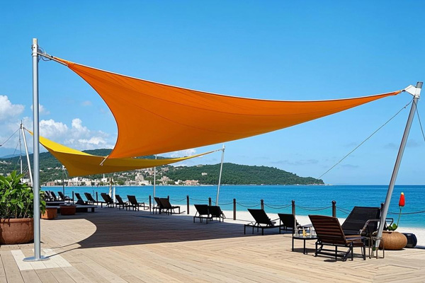 Scenic area sunshade fabric with custom colors and patterns for aesthetic appeal