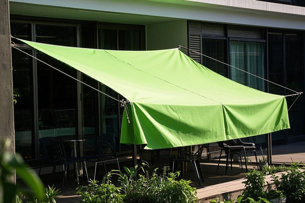 Balcony heat insulation rain covers providing rain protection and temperature reduction