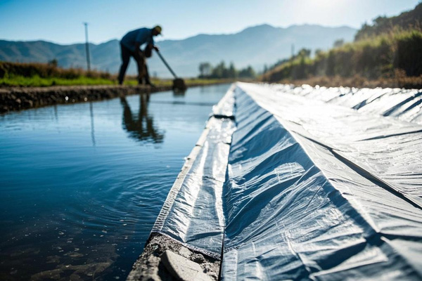 Irrigation canal anti-leakage fabric preventing water loss in agricultural waterways
