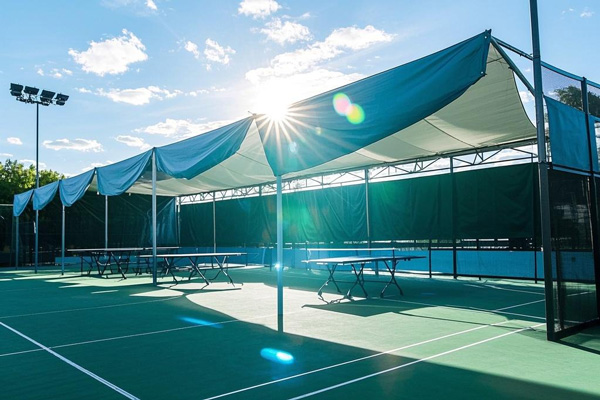 Temporary sports event covers for badminton and table tennis courts