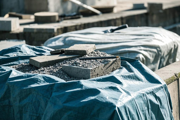 Waterproof covers for construction materials like cement and sand