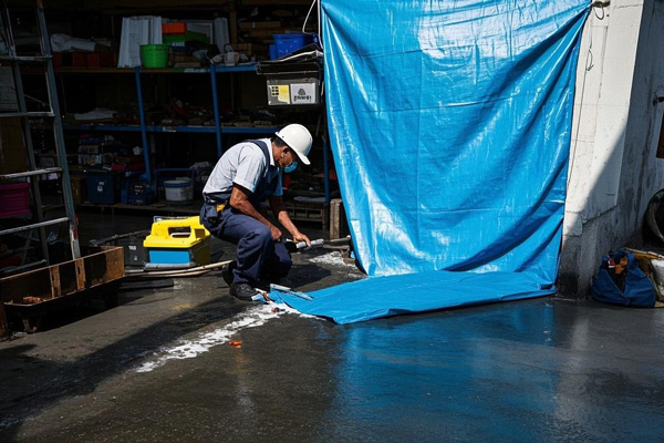 Emergency waterproof covers for warehouse leaking areas