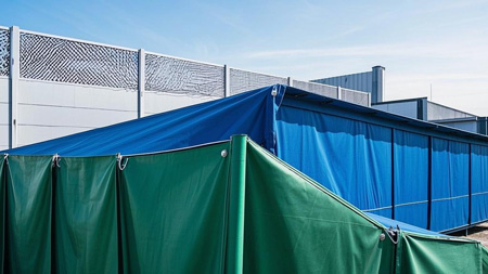 Large machinery dust covers made from PT fabric