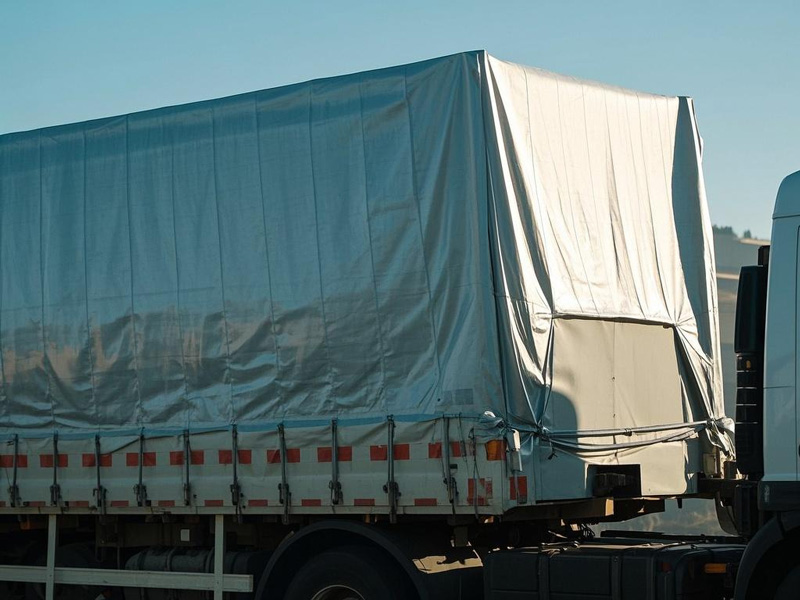 Truck tarp material closeup
