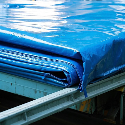 Tarp material close-up showing texture