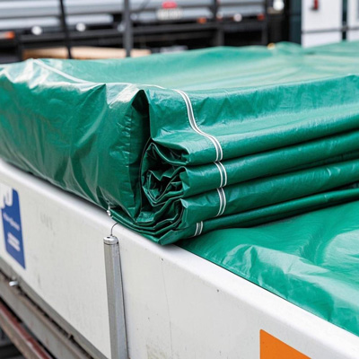 Grommet detail on truck tarp