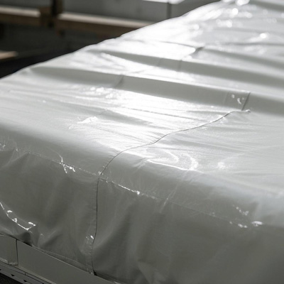Truck tarp in snowy conditions