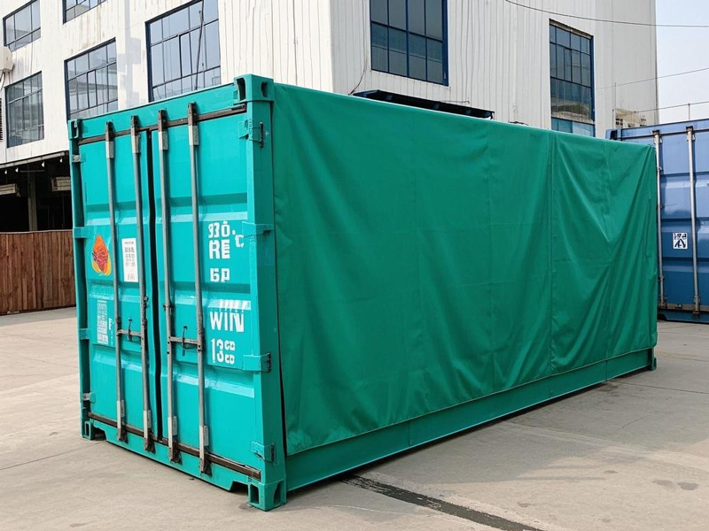 Container tarp material closeup