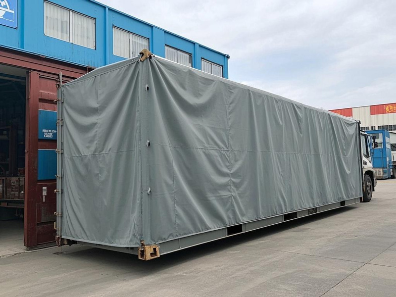 Container tarp in rainy conditions