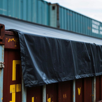 Container tarp grommet and fastening system