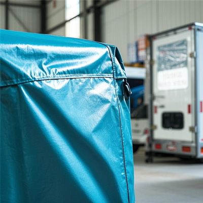 Cold-resistant tarp material close-up