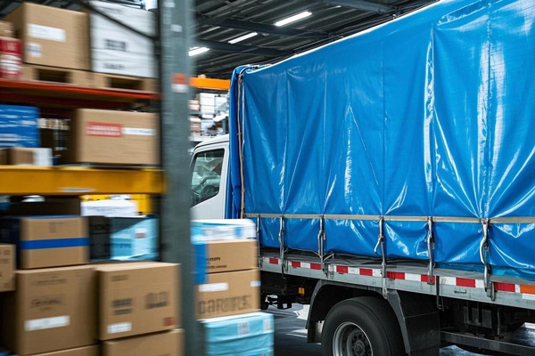 Retail delivery vehicle with side curtains