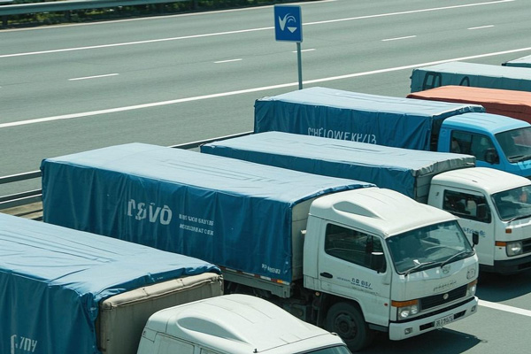 Delivery truck fleet with roof deflectors