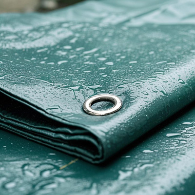Waterproof demonstration on tarp material