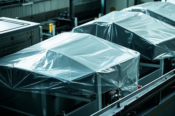 Machinery cover on manufacturing equipment