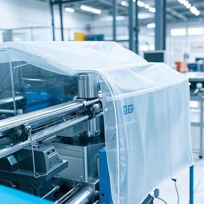 Large machinery cover with access flap