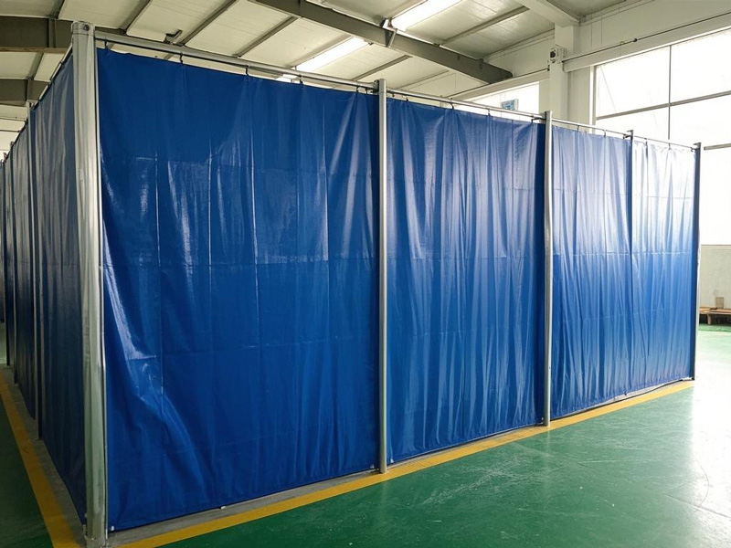 Hanging system detail of workshop divider