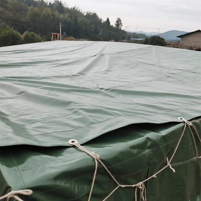 Relief supplies protected by emergency tarps