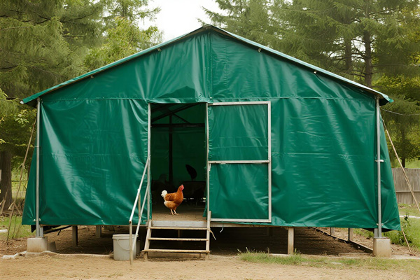 Small animal shelter with PVC covering