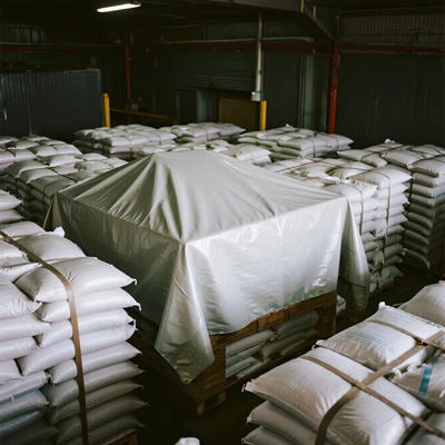 Close-up detail of tensioning system on grain storage cover