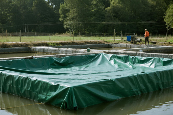 Aquaculture nursery ponds with adjustable shade covers