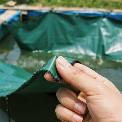 Close-up of installation details on aquaculture cover