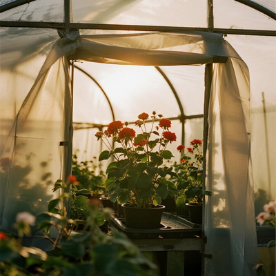 Greenhouse setup with multiple seedling covers