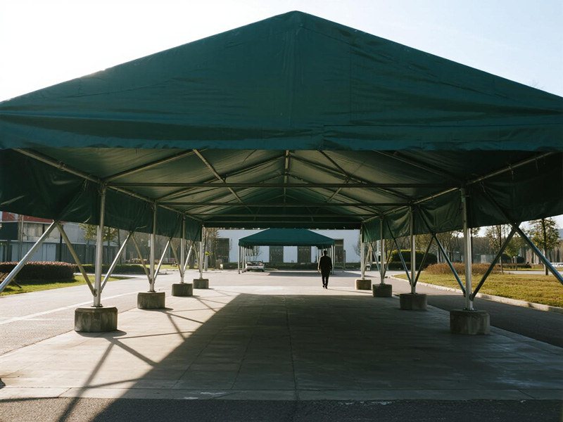 Visitors enjoying shaded area in scenic attraction