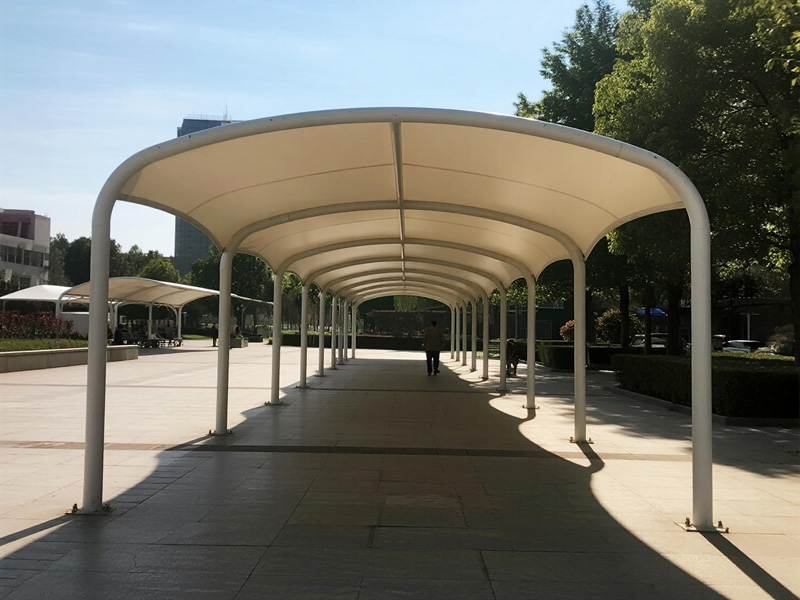 Detail of decorative shade pattern blending with environment