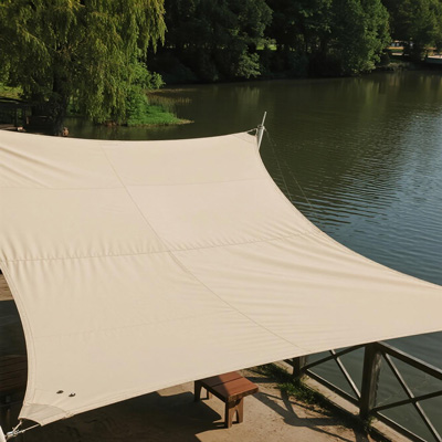 Cultural pattern shade cloth at heritage site