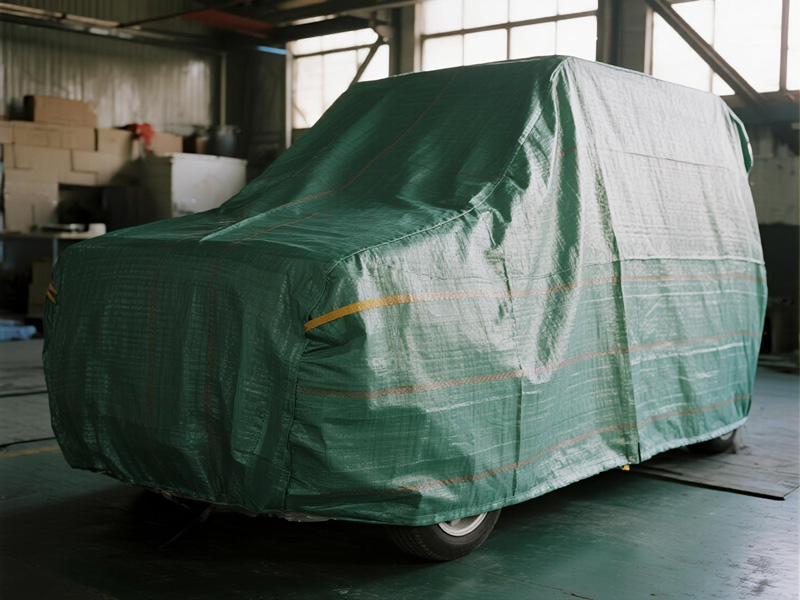 Seasonal clothing stored in transparent dust covers