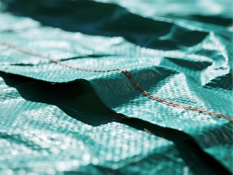 Close-up of waterproof cover on a delivery package