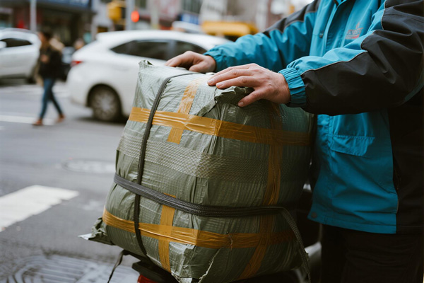 Urban delivery with parcels protected from rain