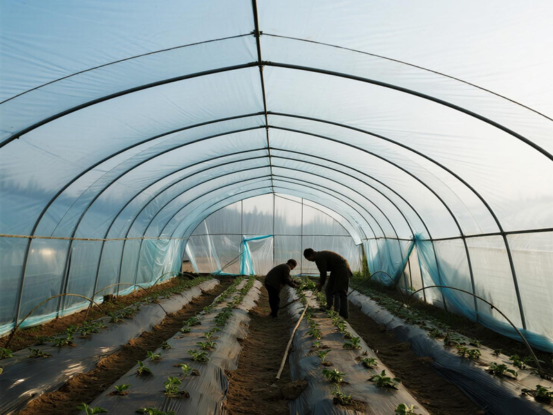Installation process of greenhouse inner film