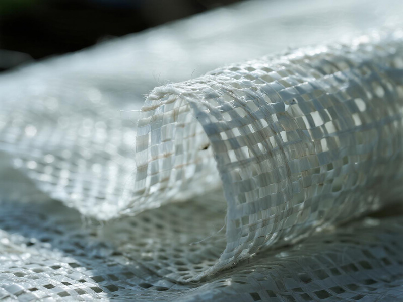 Water permeating through mesh PE fabric to soil