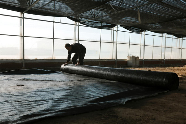 Commercial greenhouse with floor moisture barrier
