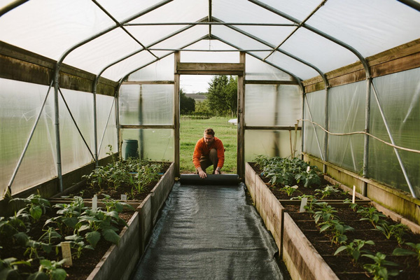Home greenhouse with moisture proof floor