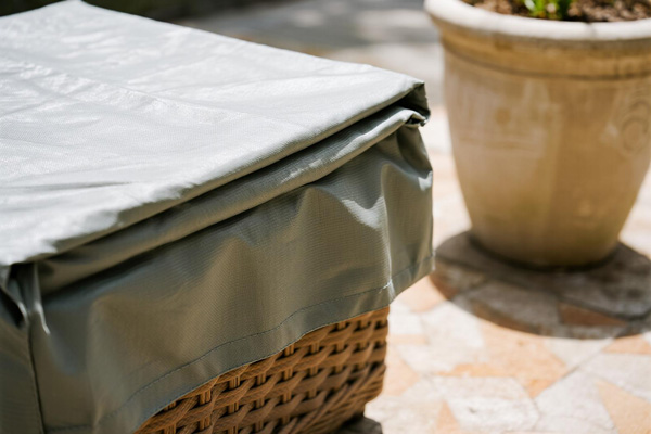 Large outdoor planters with rain covers