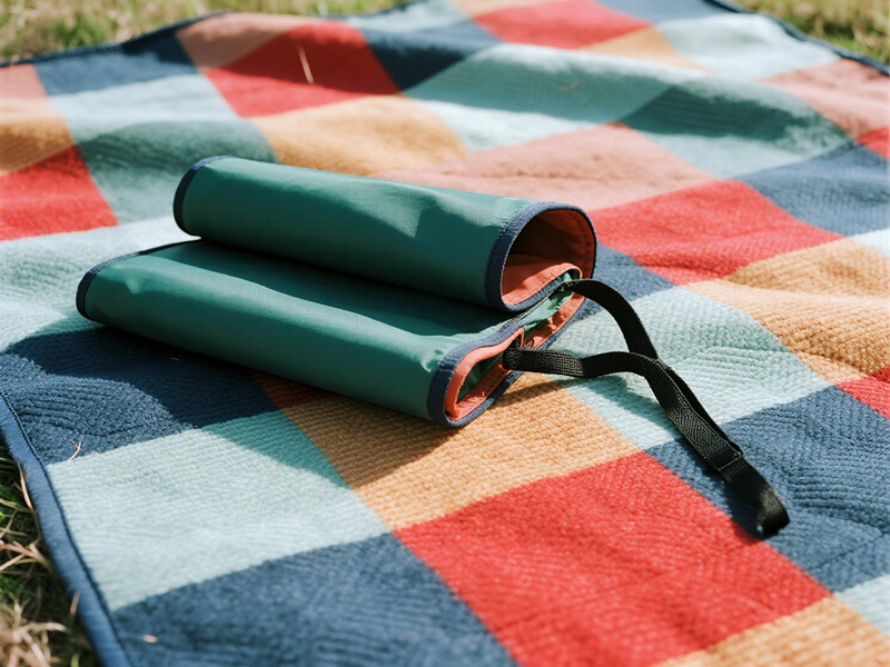 Family using waterproof picnic blanket in park setting