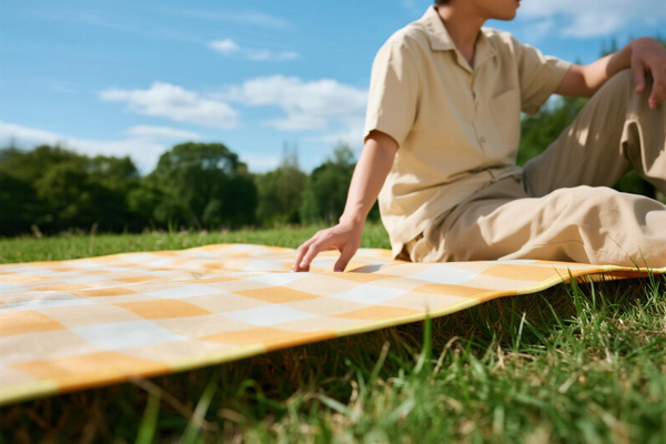 Large picnic blanket (200x220cm) in geometric pattern