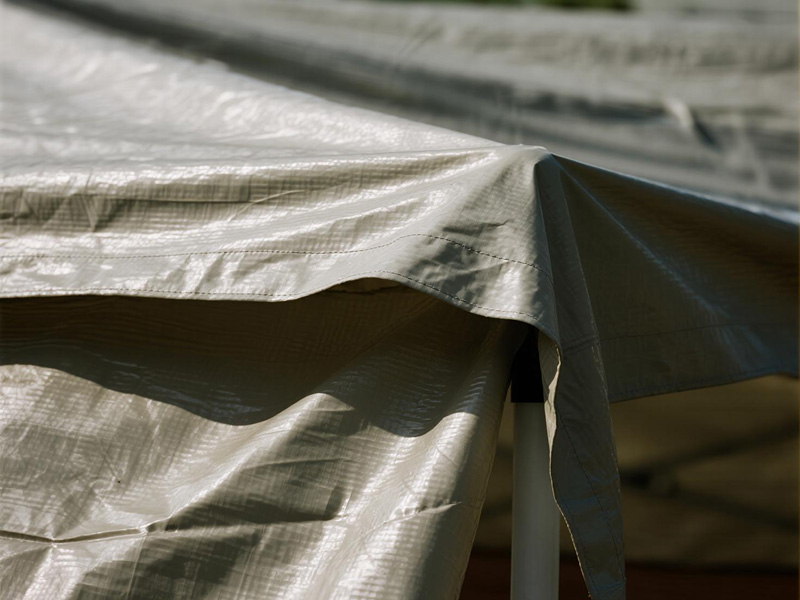 Close-up of sun shade tarp material
