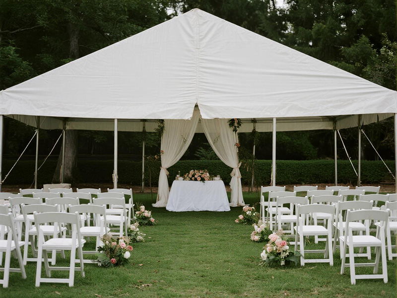Close-up of wedding cover material showing elegant finish and durable construction