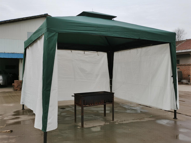 Covered BBQ area setup