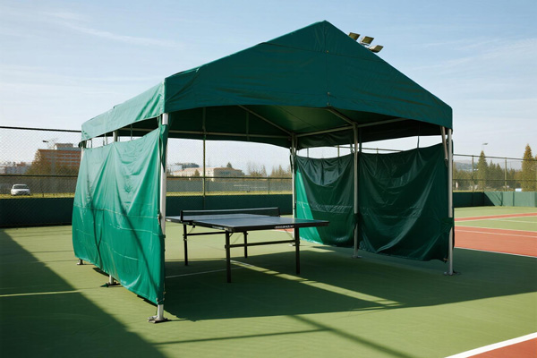 Table tennis competition with temporary cover