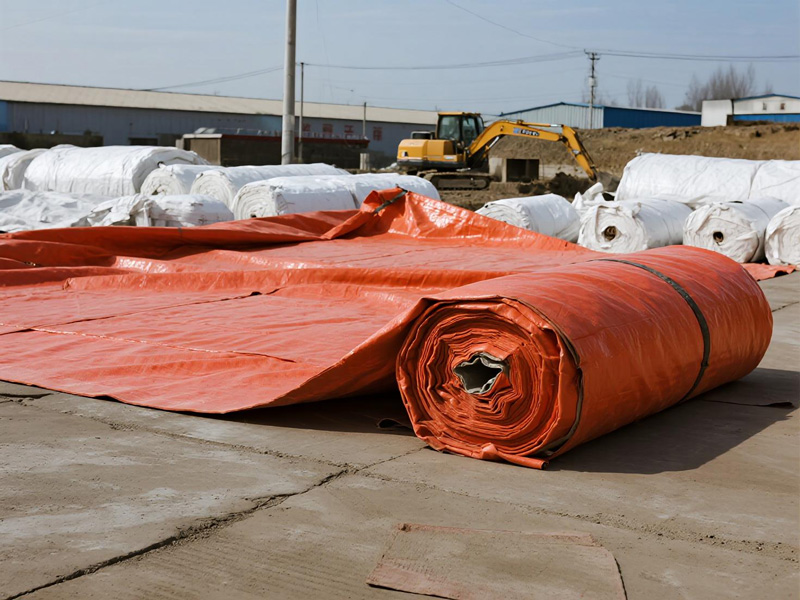 Close-up of tarp material showing durability