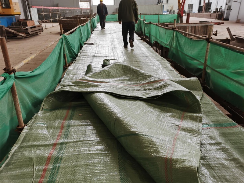 Close-up of anti-slip surface on moisture-proof cloth