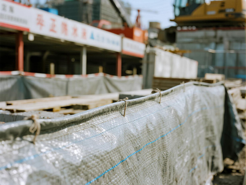 Construction temporary path showing interlocking system and secure anchoring