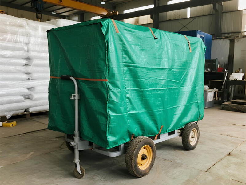 Dust cover showing secure fit and design features for small equipment
